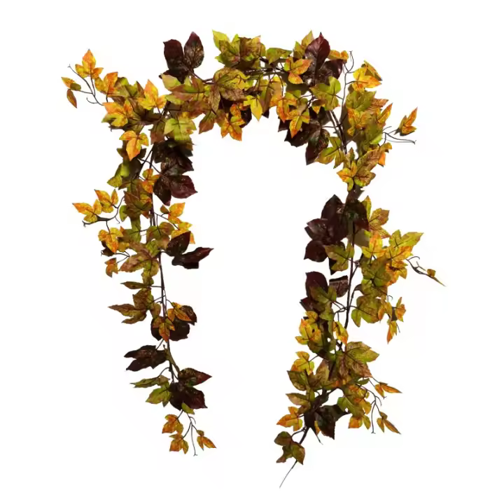 Goma falsa Hoja de arce de otoño Enredadera trepadora dulce Flor falsa decorativa de Halloween - 1