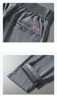Nuevos Pantalones Para Hombre De Seda Lyocell Suave Estirable Moda Casual Verano Cintura Elástica Slim Trousers Negocios - details 21