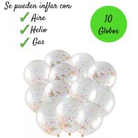 Globos de Cumpleaños con Confeti Coloridos, Paquete de 10 Unidades.. Globos Transparentes para Decoración Fiestas de Cumpleaños, Bodas, Aniversarios y Celebraciones - details 2