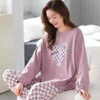 Conjunto De Pijamas Para Mujer Con Dibujos Animados Camiseta De Manga Larga Y Pantalones Dos Piezas Pijama De Noche Estilo Básico Talla Grande Para Otoño Y Primavera MOV - details 14