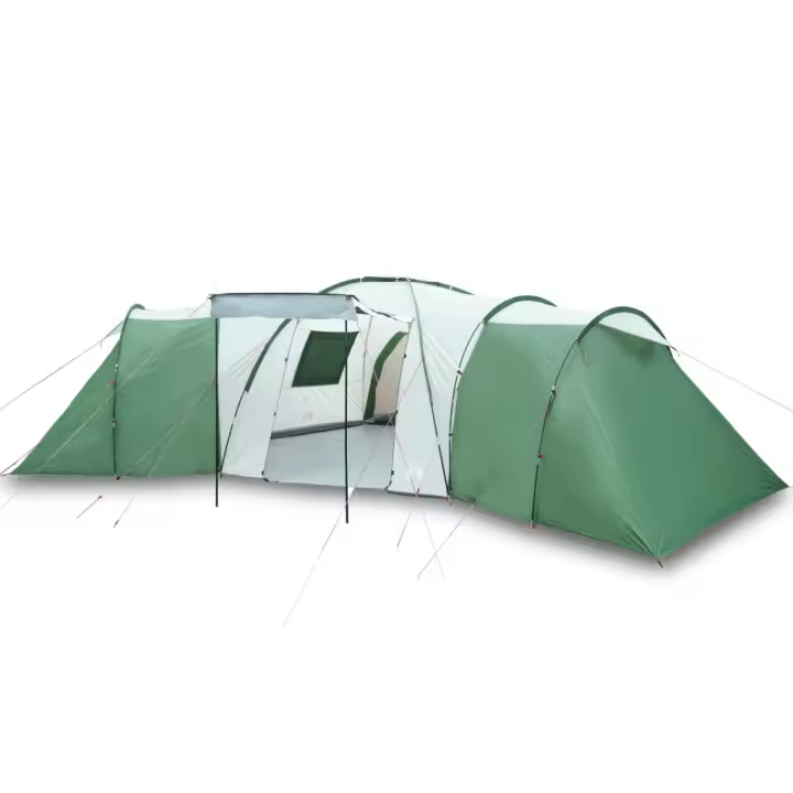 vidaXL Tienda de Campaña Familiar Iglú 12 Personas Impermeable Toldo Carpa Verde - 1