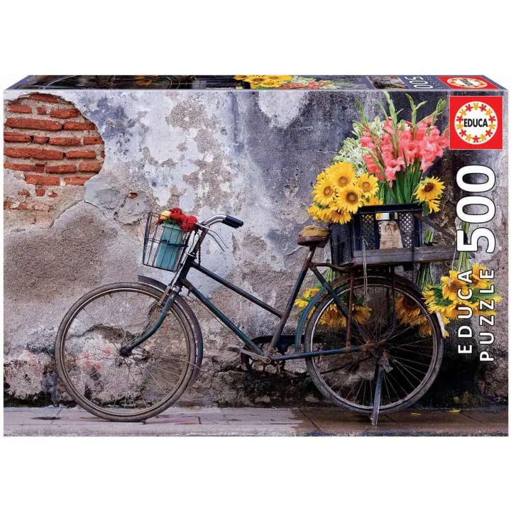 Educa Puzzle 500 bicicleta con flores - 1