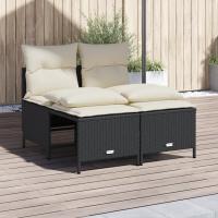 vidaXL Set de sofás de jardín 4 pzas y cojines ratán sintético en color Marrón/Beige/Gris claro y más | acolchados duraderos para sofás de jardín terraza exterior - details 4