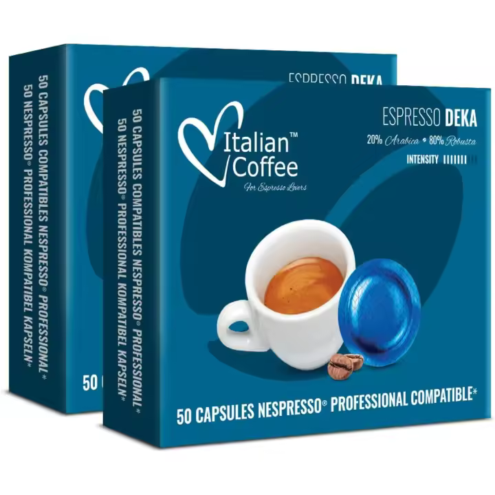 Italian Coffee For Espresso Lovers Café Descafeinado - 100 Cápsulas Nespresso Profesional - Italian Coffee - 1