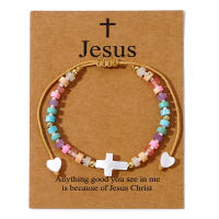 Pulsera Bohemia Para Mujer Con Concha Y Piedras Naturales De Color Pulsera De Cuerda Y Tarjeta De Pascua 1 Pieza - details 0