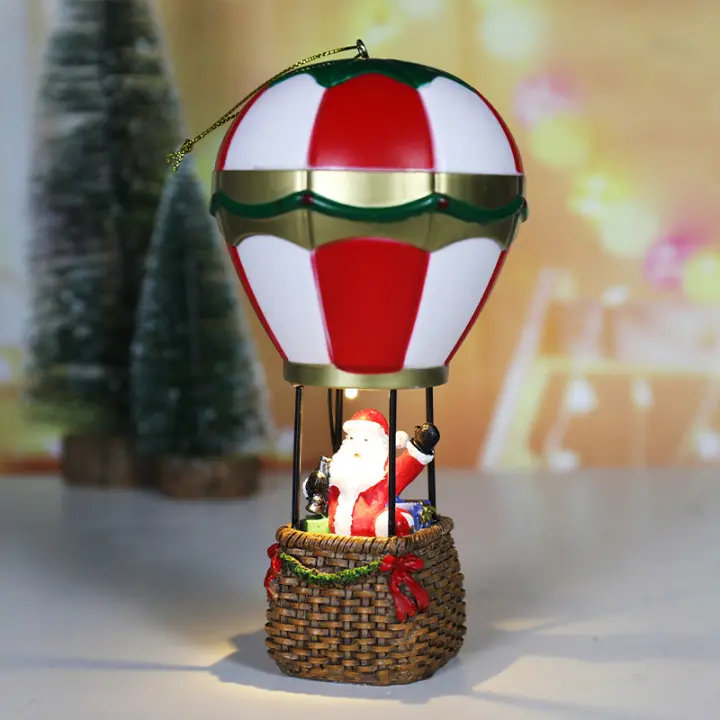 Adornos De Navidad LED Resina Casas Luz Destellos Figura De Hielo Hombre De Nieve Santa Claus Micro Paisaje Decoración Para Cabina - 1