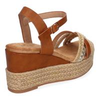 PuntoSalao Sandalias de cuña y plataforma en yute hebilla para mujer color camel F260-14 - details 2