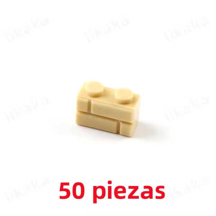 50PCS Bloques De Construcción Clásicos Compatible Con MOC Casa Muralla De Ciudad 1*2 1*4 L Dots Accesorios Para Construcción DIY - 1