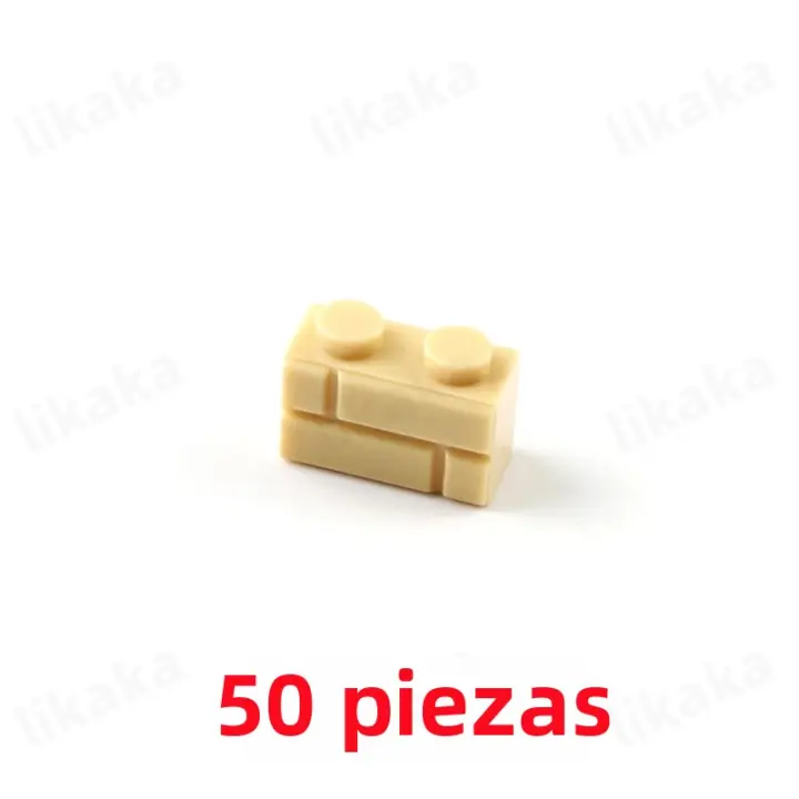 50PCS Bloques De Construcción Clásicos Compatible Con MOC Casa Muralla De Ciudad 1*2 1*4 L Dots Accesorios Para Construcción DIY - 1
