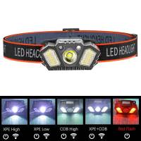 Linterna Frontal Con Sensor De Movimiento LED Blanco Potente Para Camping Y Pesca Lámpara De Cabeza Roja Con Modo De Destello - details 2