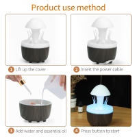 Nuevo humidificador rotatorio de lluvia de medusas con luces de colores, atomización ultrasónica, humidificación por gotas de lluvia, máquina de aromaterapia con forma de nube y seta. - details 17