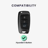 Banner - Funda silicona mando llave del coche 3 botones compatible con Hyundai rosa