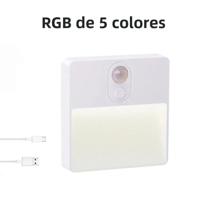 Lámpara LED Recargable Con Sensor De Movimiento RGB Para Armario Escalera Pasillo Iluminación Inductiva De Dormitorio - 1