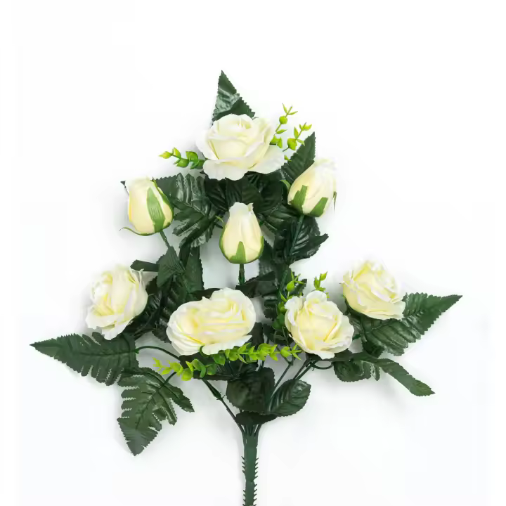 RAMO FLORES TIPO PALMA CAPULLOS Y ROSAS Nº DE VARAS 8 50 CM. IDEAL PARA NICHO CEMENTERIO TODOS LOS SANTOS DIFUNTOS FC030142 - 1