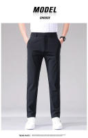 Pantalones Casuales Para Hombre Verano Ultrafino Seda De Hielo Delgados Rectos Negros Grises Pantalones De Negocios Rapidos Secados - details 3