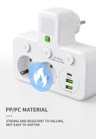 Enchufe de pared con tapa independiente y USB adaptador de red UE AC enchufe de la tira de alimentación con protector de sobrecarga - details 15