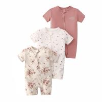 Mono de verano para bebé, de manga corta, con cremallera de doble cabeza, para gatear, para recién nacido, caja de regalo - details 3