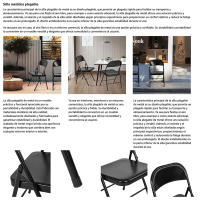 ORION91 Silla Plegable LEO de Metal Color Negro 🖤 sillas de Cocina, Jardín y Camping – 46 x 44 x 78 cm - SpazioLuzio - details 2
