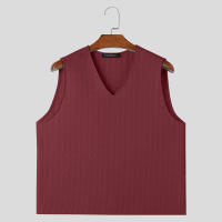 Camiseta De Hombre 2024 INCERUN Color Sólido V-Neck Sin Mangas Estilo Casual Verano Talla S-5XL Ropa De Calle Malla Pura - details 7