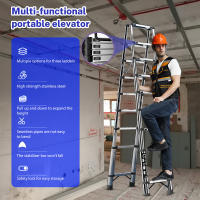 Escalera telescópica de acero inoxidable, escalera de espiga multifuncional para el hogar, escalera plegable portátil para la decoración industrial, escalera de paso para el hogar - details 1