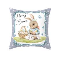 Funda De Cojín De Pascua Nueva 2024 Con Estampado De Conejo Para Sofa Decoración De Hogar Y Dormitorio Funda De Cojín De Cintura Quadrada De Poliéster 40/45/50/60cm - details 1