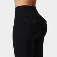 Leggings De Yoga Para Mujer 2024 Con Bolsillos Mallas De Compresión Estiramiento Alto Pierna Ancha Sensación De Nuca Ropa Deportiva De Fitness - details 7