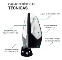 Motorline Professional - Lámpara destellante LED MP205 Universal para puertas de garaje  Funcionamiento fijo o intermitente seleccionable  Multi-voltaje 12v/24v/220v  Color naranja  Angulo ajustable, instalación en muro o base horizontal - details 3
