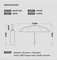 Paraguas Automático De Lujo OLYCAT Para Hombres Estilo Empresarial Grande Resistente Al Viento Impermeable 280T Plegable Con Tubo De Aluminio - details 1