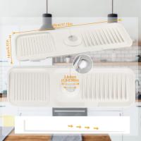 Protector contra salpicaduras del fregadero, estera del grifo del fregadero del silicón accesorios del fregadero estera absorbente del grifo para la cocina, cuarto de baño (blanco) - details 3