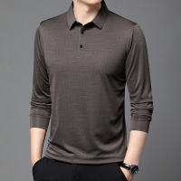 Camisa Polo Para Hombre De Color Sólido Casual Manga Larga Transpirable Cómoda Versátil Top Moda Negocios - details 16