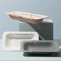 Cesta De Enjuague Retráctil Para Cocina Organizador De Plástico Ajustable Para Frutas Y Verduras Cesta De Almacenamiento Para Lavado De Cocina Accesorio Doméstico - details 0