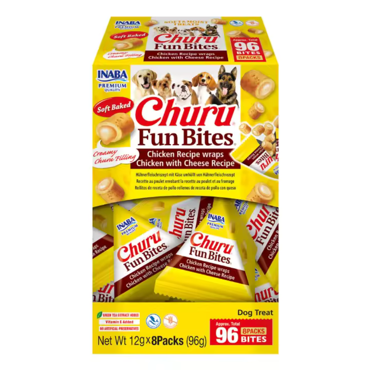 CHURU Fun Bites - Deliciosos snacks para perro (Pack 8 x 12gr) - INABA CIAO - 1