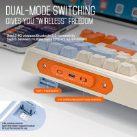 Teclado De Juego M87 Con Modo Dual Bluetooth 5.0 2.4Ghz Recargable Iluminación Para Oficina Y Juego Silencioso ABS Dye-sublimation Hot Swap - details 4
