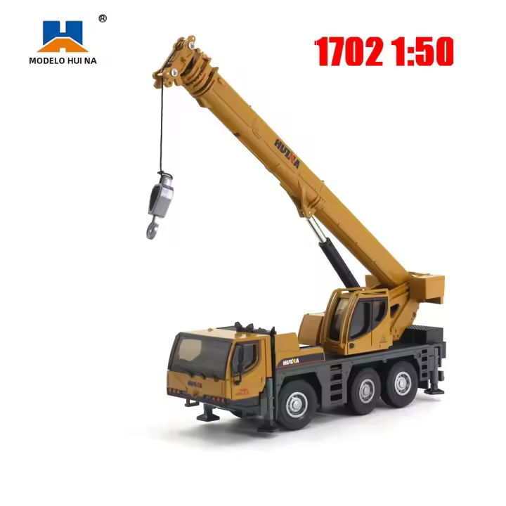 Huina Camión Grúa De Aleación a Escala 1:50 Para Niños Juguete De Construcción Simulación Regalo De Cumpleaños Para Niños - 1