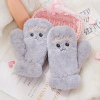 Guantes De Piel De Conejo Y Gato Para Mujer Guantes De Invierno De Plush Cálidos Y Suaves Medio Dedo Flexibles Y Gruesos - details 6