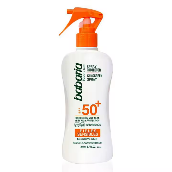 BABARIA SOLAR SPRAY SPF50+ PIEL SENSIBLE WATERPROOF 200ML VAPORIZADOR - 1