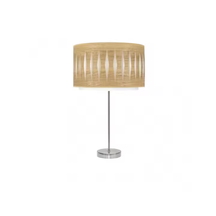 Fabrilamp - Sobremesa Alto Alexandra 1xe27 Niquel/madera Clara 61x30x30 Cm - 1