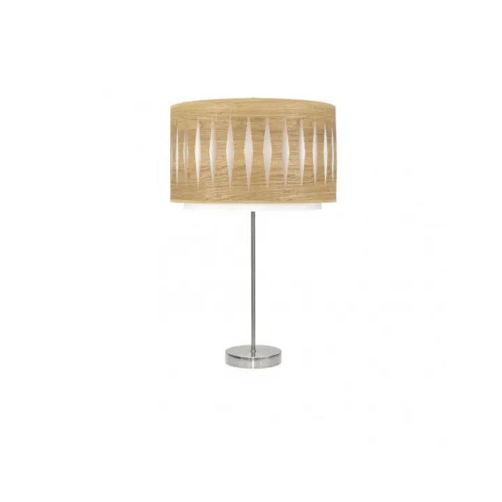 Fabrilamp - Sobremesa Alto Alexandra 1xe27 Niquel/madera Clara 61x30x30 Cm - 1