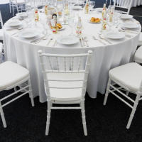 Mantel Redondo De Seda Blanca Para Bodas Y Fiestas Cubierta Transparente Brillante Y Suave Para Restaurante Banquete Decoraciones - details 11