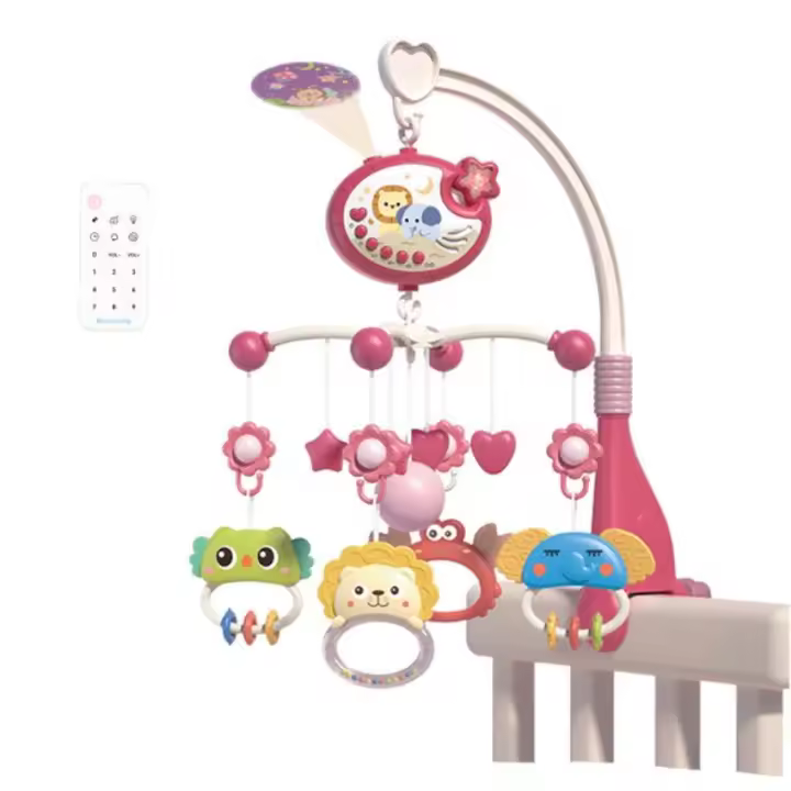 Baby music rattle with light, baby projection, newborn baby soothing toy, baby crib bell toy music rotating bedside bell, newborn gift - 1