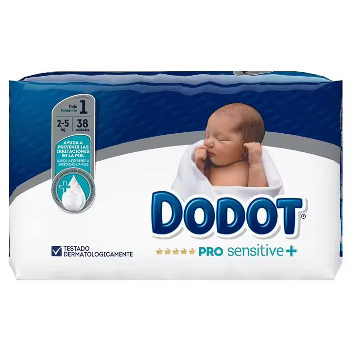 Dodot Pro-Sensitive Recien Nacido  Talla 1 38 uds. - 1