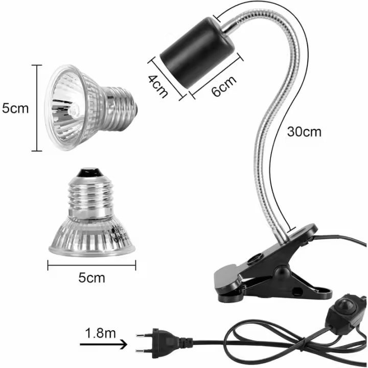 Kit de lámpara de calor para tortugas Lámpara de calor para reptiles con 2 bombillas UVA y UVB - 1