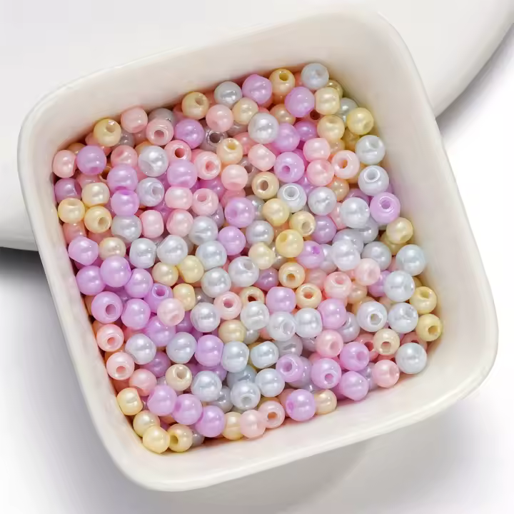 Cuentas De Vidrio Sobre Para DIY 10g Lote De 4mm Colores Jalea Redondas Espaciadoras Para Pulseras Collares Joyería - 1