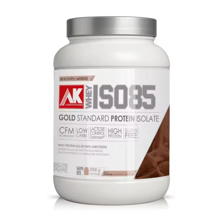 ISOWHEY 85 AK LABORATORIES ™ [2 KG] - El aislado de proteínas de suero lácteo PREMIUM  con Tolerasa, bajo en grasa y azúcar y con aromas naturales. - 1