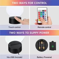 Lámpara Nocturna LED 3D Con Base Y Hojas De Acrílico Transparentes Control Remoto Y Cables USB Ajustable 16 Colores 4 Modos - details 1