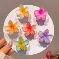 Pinza Para El Cabello De Tamaño Pequeño Con Diseño De Flores Y Gradientes Accesorio De Moda Para Mujeres Barra De Lazos De Plástico Para Decorar El Cabello - details 3