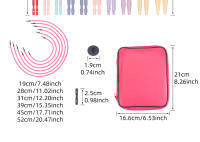 Juego De Agujas De Tejer Interchangeables QJH De Plástico ABS Tamaño 10 Set Circular US 5-15 Con Bolsa Pu Caspian - details 11