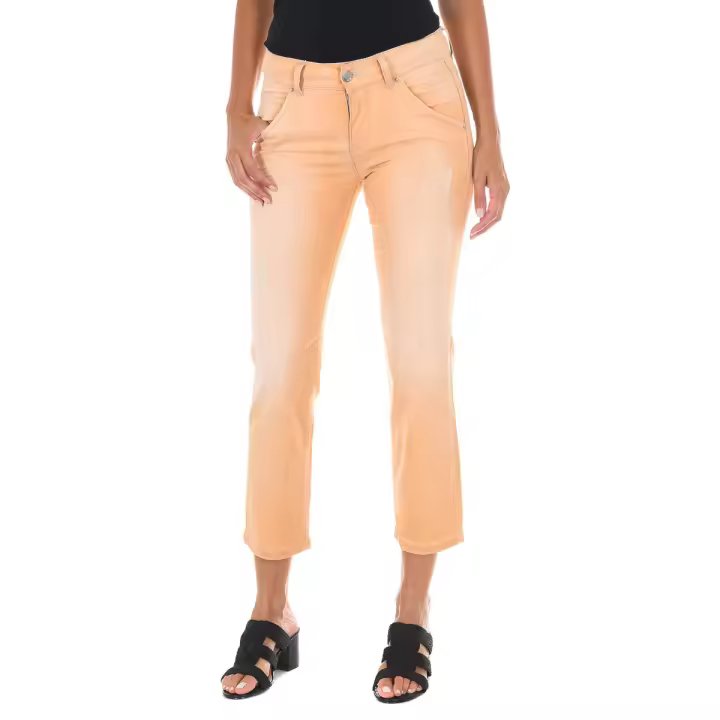 MET-Pantalon Largo efecto desgastado y de tejido elástico 70DBF0636-G194 para Mujer - 1