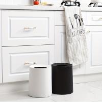 Recipiente De Basura Redondo De Plástico Ecológico Con Recubrimiento Desmontable Moderno Para Baño Dormitorio Y Oficina - details 7