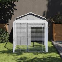 vidaXL Gallinero con Corral Jaula de Gallinas Acero Galvanizado Color Gris claro,  Antracita, y mas - details 0